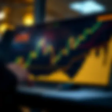 Financial graph depicting oil market trends