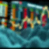 Conceptual illustration of market fluctuations