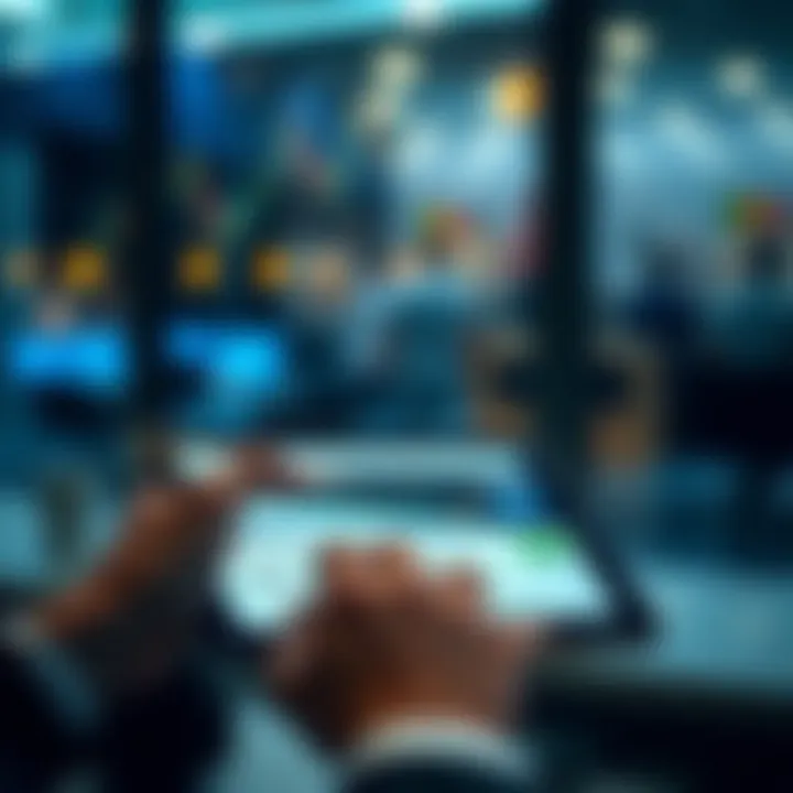 Accessing Financial News on Tablet User accessing financial news on a tablet