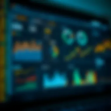 A digital dashboard displaying various financial metrics