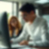 Visual representation of financial advisors at work