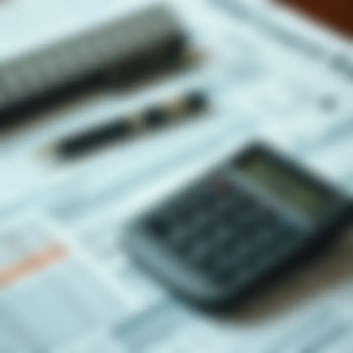 Calculator with financial documents