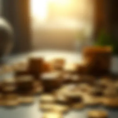 The Timeless Value of Gold Coins A tranquil scene of gold coins scattered on a table