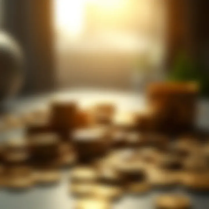The Timeless Value of Gold Coins A tranquil scene of gold coins scattered on a table