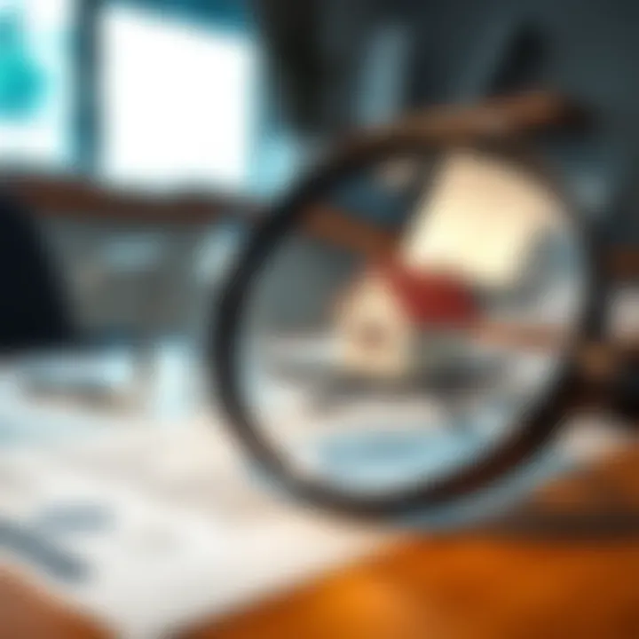 Scrutinizing Mortgage Terms A magnifying glass over a mortgage agreement