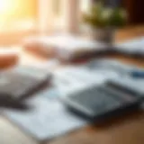 Calculating Mortgage Options A modern calculator with financial documents on a desk