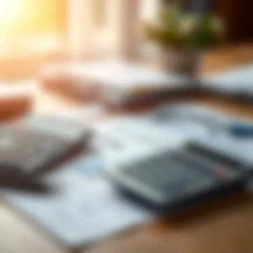 Calculating Mortgage Options A modern calculator with financial documents on a desk