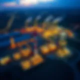 Aerial view of a thriving natural gas facility