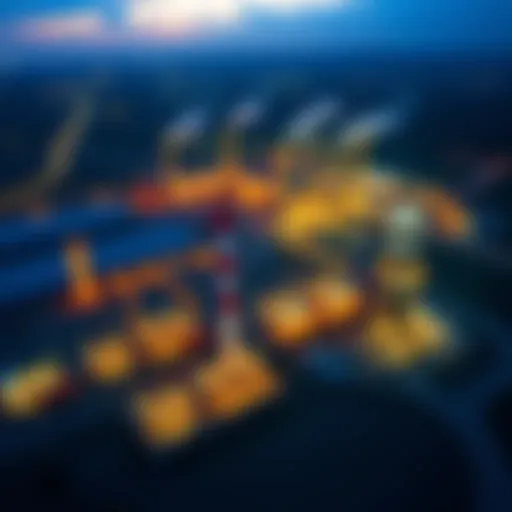 Aerial view of a thriving natural gas facility