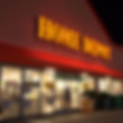 Home Depot store exterior showcasing financing signage