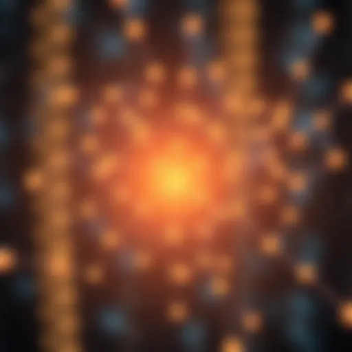 Conceptual representation of blockchain technology with interconnected nodes.
