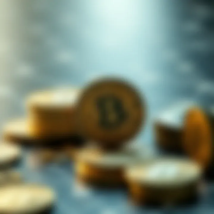 Design Elements of Cryptocurrency Illustration of design elements for creating a cryptocurrency, featuring symbols and diagrams.