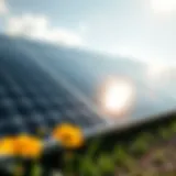 Solar panels harnessing sunlight