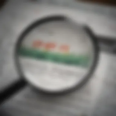 A magnifying glass over a financial report highlighting key data points