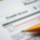 A close-up view of a credit report showing low scores.