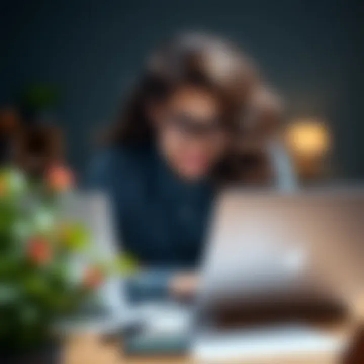 A student reviewing financial aid options on a laptop