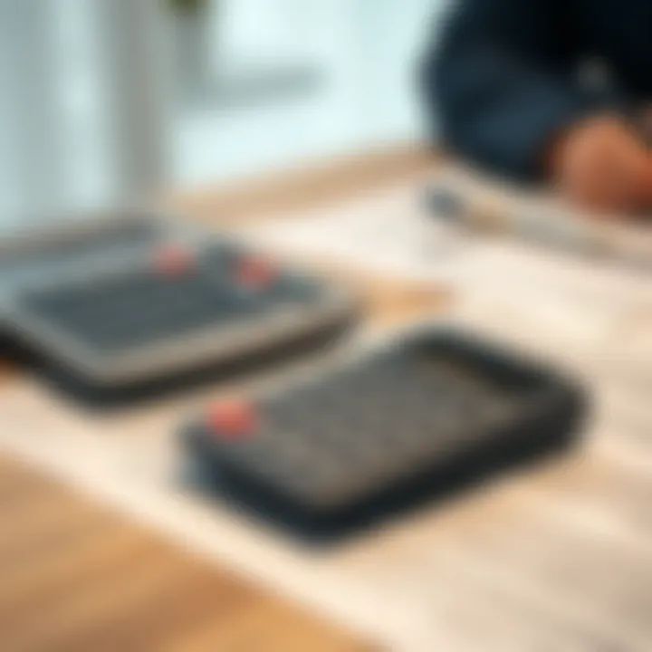 A calculator and financial documents on a table