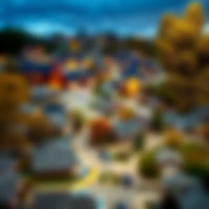 A digital map highlighting neighborhood features relevant to home buyers.