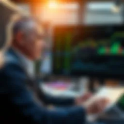 Portrait of a renowned money manager during a market analysis.