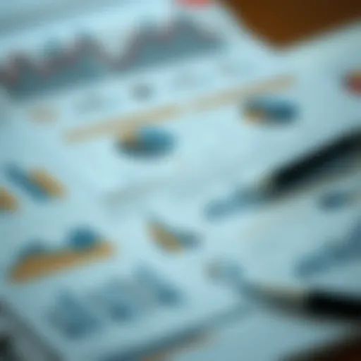 An intricate financial report showcasing graphs and data analysis