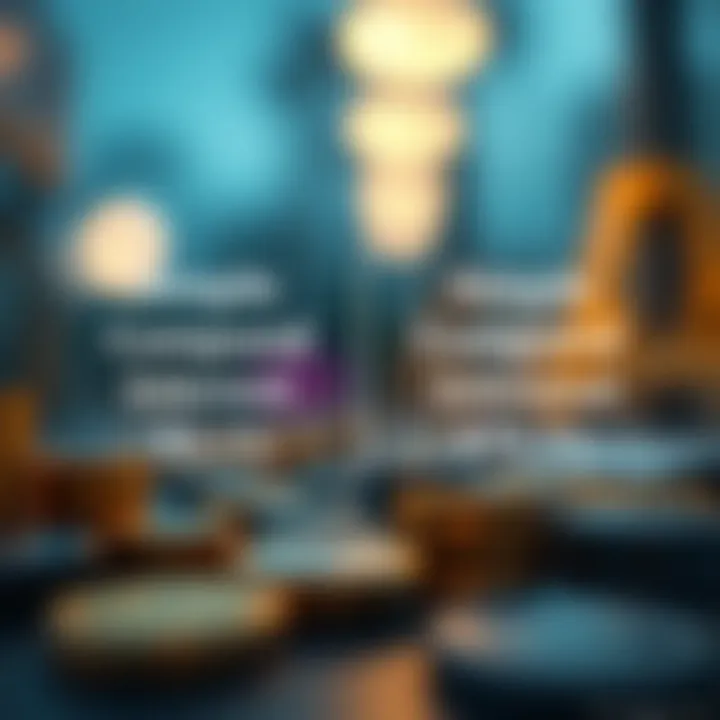 Illustration depicting the difference between simple and compound interest calculations