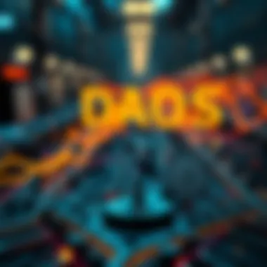 Blockchain Technology and DAOs Infographic showcasing blockchain technology relationship with DAOs