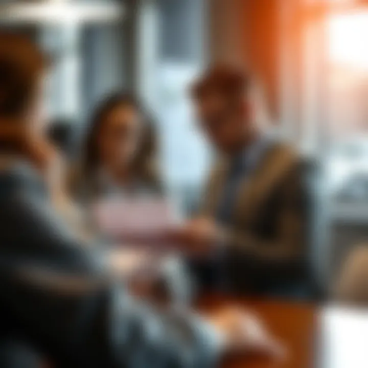 Visual representation of escrow agents facilitating transactions