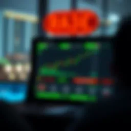 A digital screen showcasing a fake investing game interface