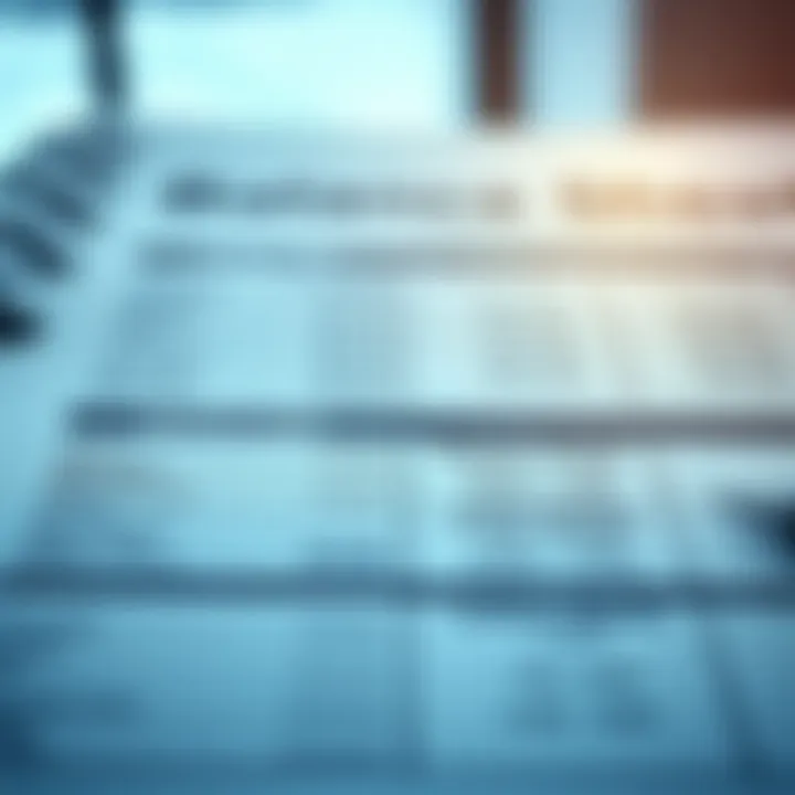 Illustration of a balance sheet layout