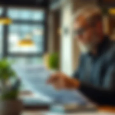 Business owner reviewing financial documents