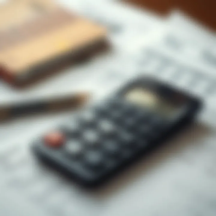 Tax deduction concept with calculator and documents