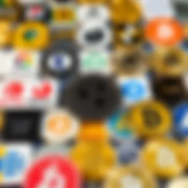 Cryptocurrency exchange logo collage